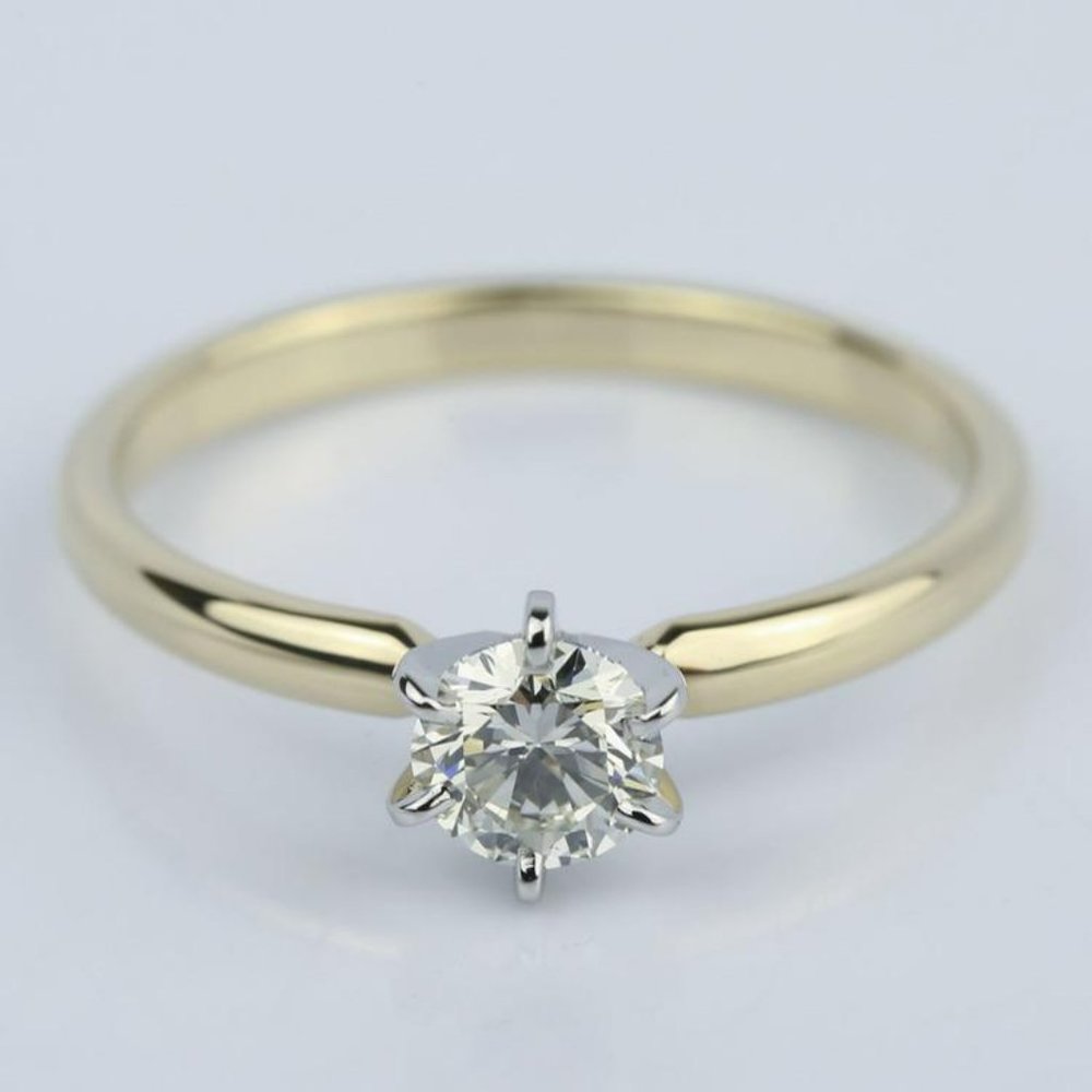 0.40 Ct Comfort Fit Round Diamond Engagement Ring